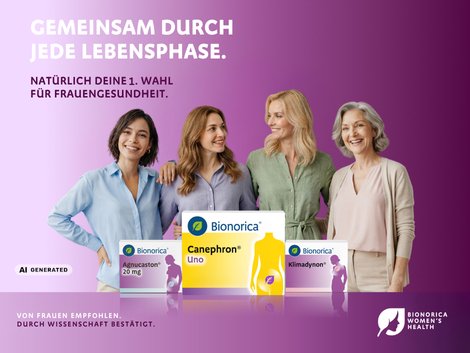 Canephron bei Blasenentzündung_Teil des Bionorica Women's-Health Portfolio - Gemeinsam durch jede Lebensphase.
